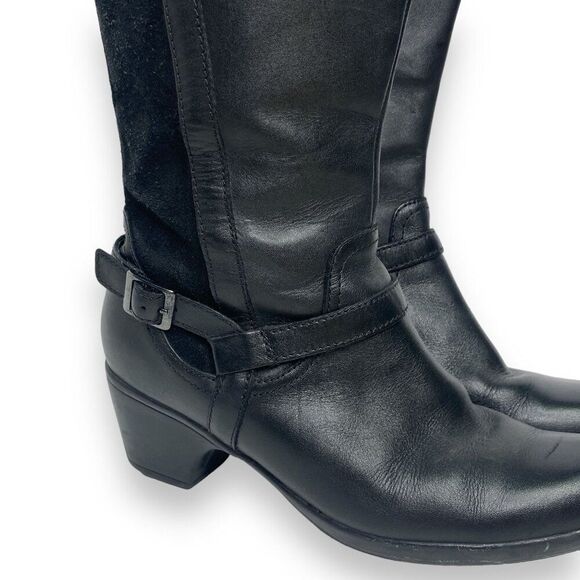 Clarks Tall Black Riding Boots Ladies Size 8 - Picture 9 of 9